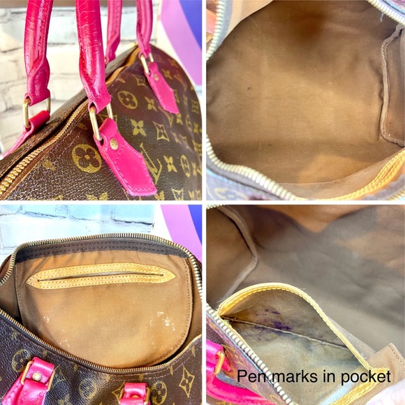 Louis Vuitton Speedy 30 custom painted with bag charm *READ DESCRIPTION* - Picture 15 of 16